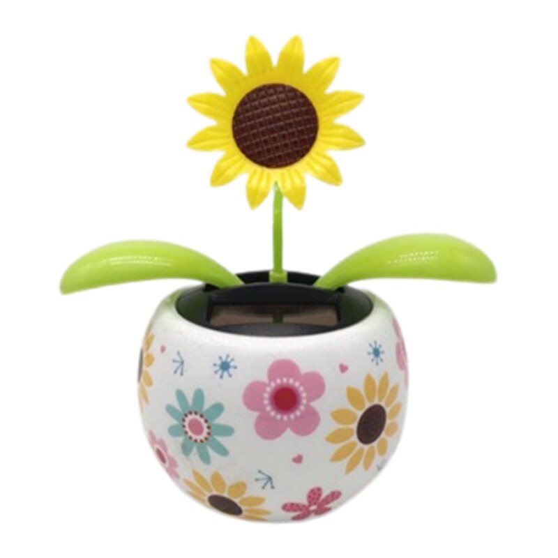 Zonnebloem Solar Danser Figuur, Zonne-energie Dansen Bureau Decor: C