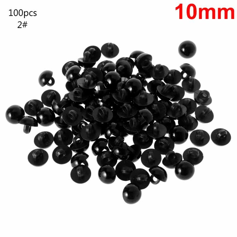 100x Black Shank Button DIY Sewing Eye Shirt Doll DIY Craft 9/10/11.5/12.5/15mm: 2