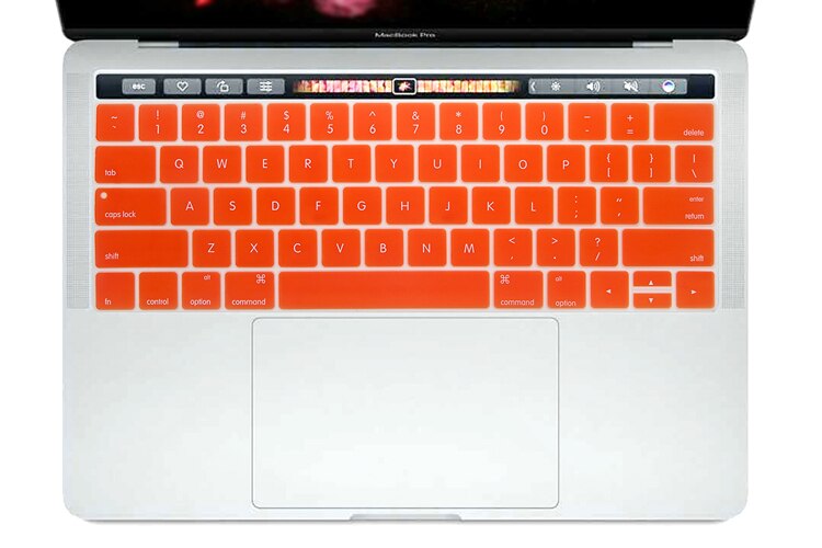 Silicone Keyboard cover Protector for MacBook Pro with Touch Bar Version / Model A1706 A1707 A1989 A1990 13 15: Orange