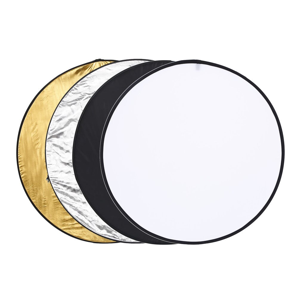 Leshp 110Cm 5-In-1 Inklapbare Multi-Disc Light Reflector Doorschijnend Zilveren Gouden Wit En Zwart voor Studio Fotografie