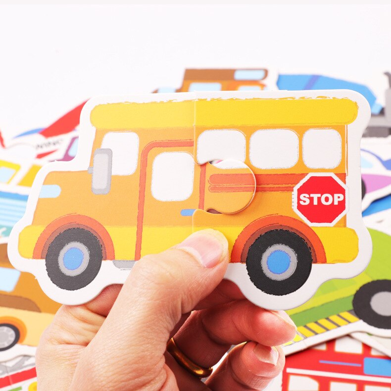 Baby freundlicher Erkenntnis Rätsel Spielzeug Karikatur Verkehrs Ebene Erkenntnis Rätsel Spielzeug Baby Eisen Kasten Karten Passenden Bildung Spiel ZXH