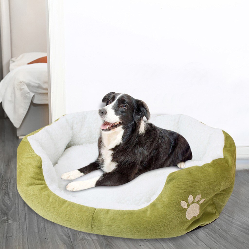 Kleine Pet Hond Kat Bed Puppy Kussen Huis Huisdier Zachte Warme Kennel Hond Mat Deken Puppy Warm Nest Slapen pad Mat Bed: Green