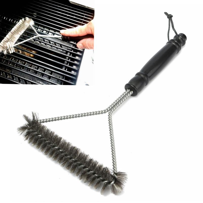 Pawaca Grill BBQ Borstel 1 stks 12 inch Rvs non-stick Draad Borstelharen Cleaning Borstels met Handvat Barbecue koken Gereedschap