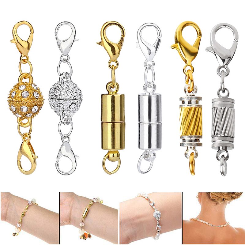 5Pcs/Pack Magnetic Lobster Clasps for DIY Bracelets Necklaces Hooks Chain Closure Accessories Lobster Clasp Connector