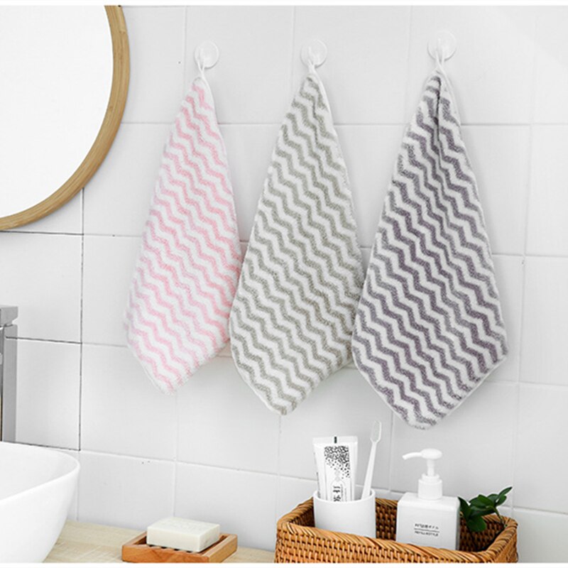 Doux Petite Serviette Serviette visage En Microfibre Tissu Bébé Pendaison Serviette Serviette De Bain Pour Salle De Bain Cuisine Serviette Sèche Rapide