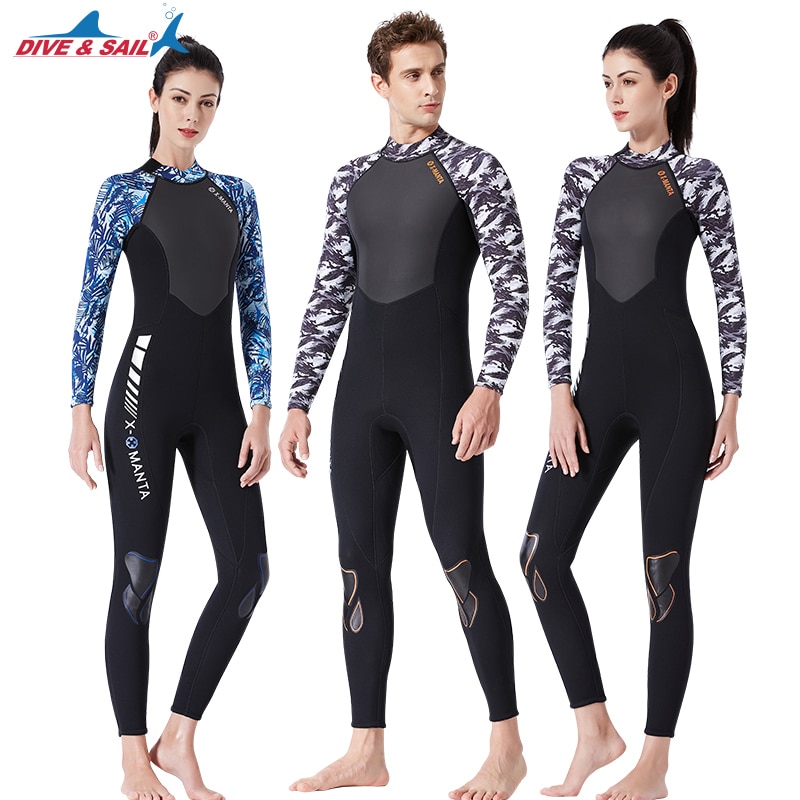 DIVE & SAIL 1.5MM Neoprene Wetsuit Women Men Warm One Piece Wet suit for Scuba Diving Surfing WS-19483