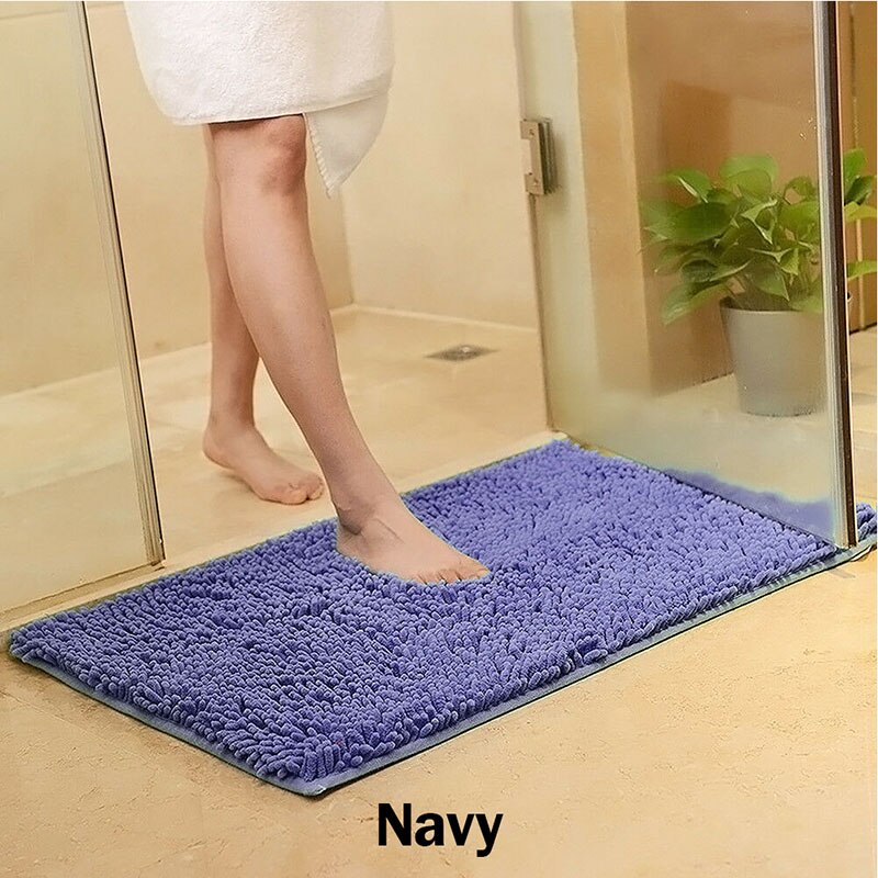 Absorbent Bath Mats for Tub Non - Slip Grey for Bathroom Floor Bath Rug Floor Washable Rug Set Kitchen Tools Non-slip mat: Navy