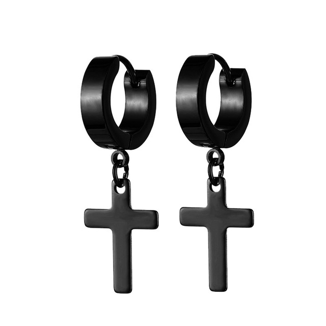 Wkoud 8 Pairs Rvs Punk Stud Oorbellen Voor Mannen Vrouwen Populaire Driehoek Kruis Klinknagel Oorbellen Scharnierende Hanger Ring Pierce: Licht Geel Kleur