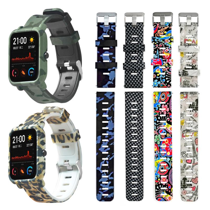 Strap 2 in 1 Watch Band Watch Case Cover Bracelet strap Protector Silicone Wrist Strap Watch Band For Amazfit GTS Strap