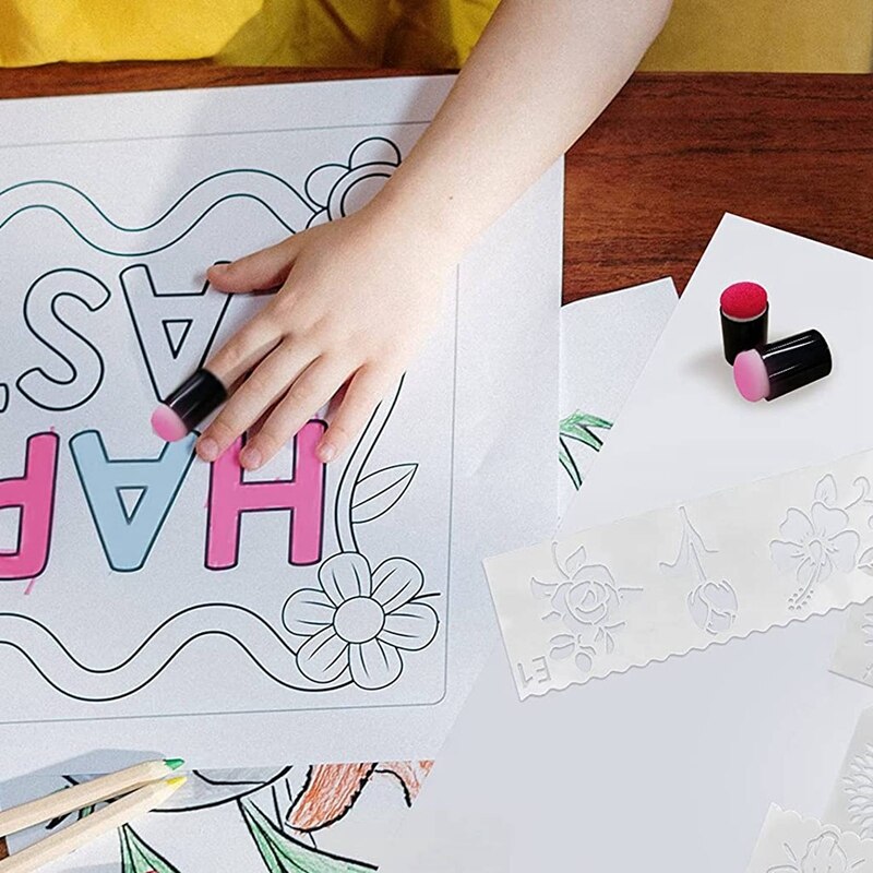 15 Stuk Vinger Diy Smudge Set, Puntjes Ball Stylus, Vinger Spons Set Voor Kunst En Ambacht Schilderen Projecten