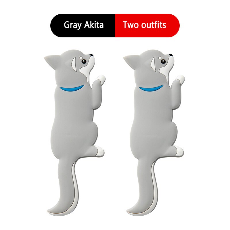 2 stuks haaksleutel wandhaak butler decoratie op keukenmuur sleutelhanger muur naadloze spijkervrije geperforeerde hanger keuken sticker haak: Bruine akita