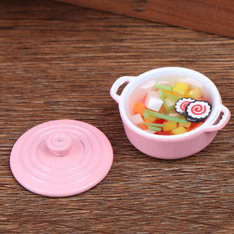 1Pcs 1/12 Dollhouse Miniature Accessories Mini Soup Pot with Food Simulation Kitchenware Model Toys for Doll House Decor: 4