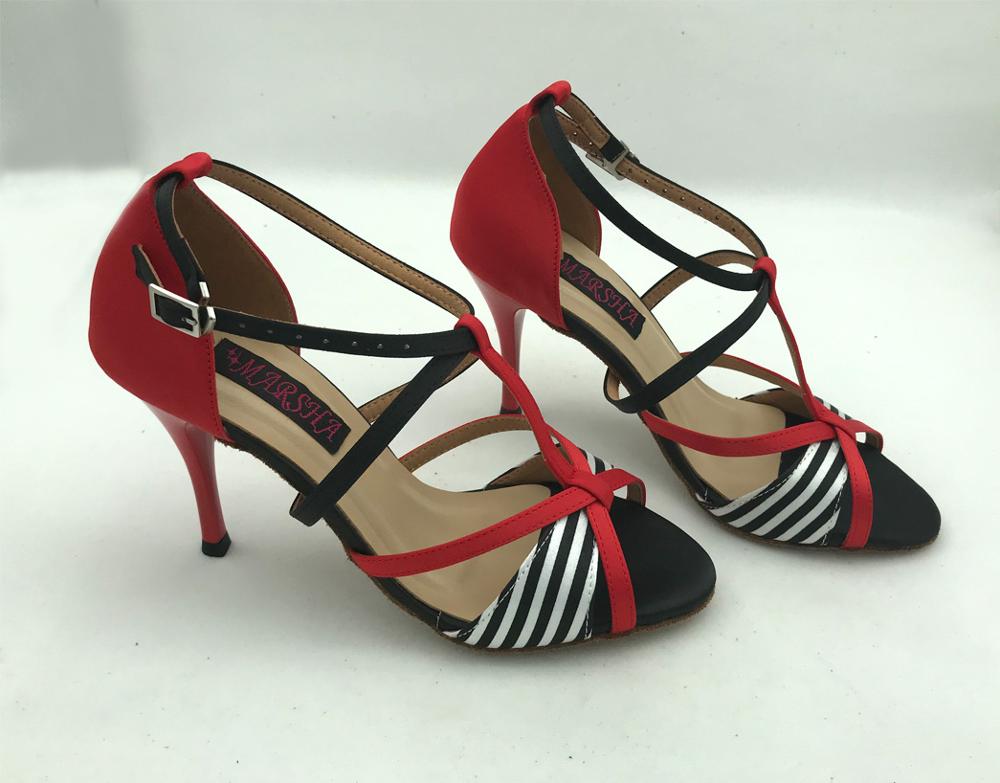 womens latin dance shoes ballroom salsa tango shoes wedding & party shoes red satin 6232B-BRS