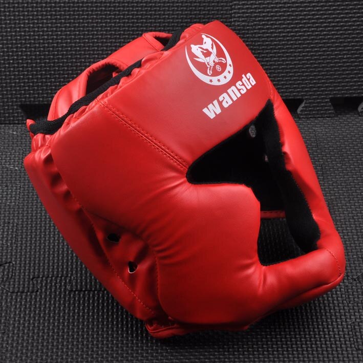 Verstelbare Gesloten Boksen Helm Hoofd Protector voor Taekwondo Karate Tai Kickboksen Concurrentie Training Boksen Helm: Rood / Adult style