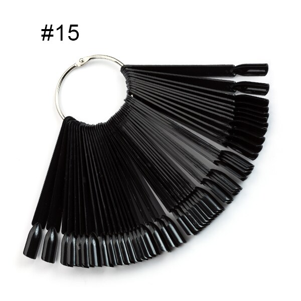 Feivielle 17 optionele tips voor valse nagels kleurenkaart oefendisplay tools transparante witte gesp ring manicure nagelkunsttool: 15