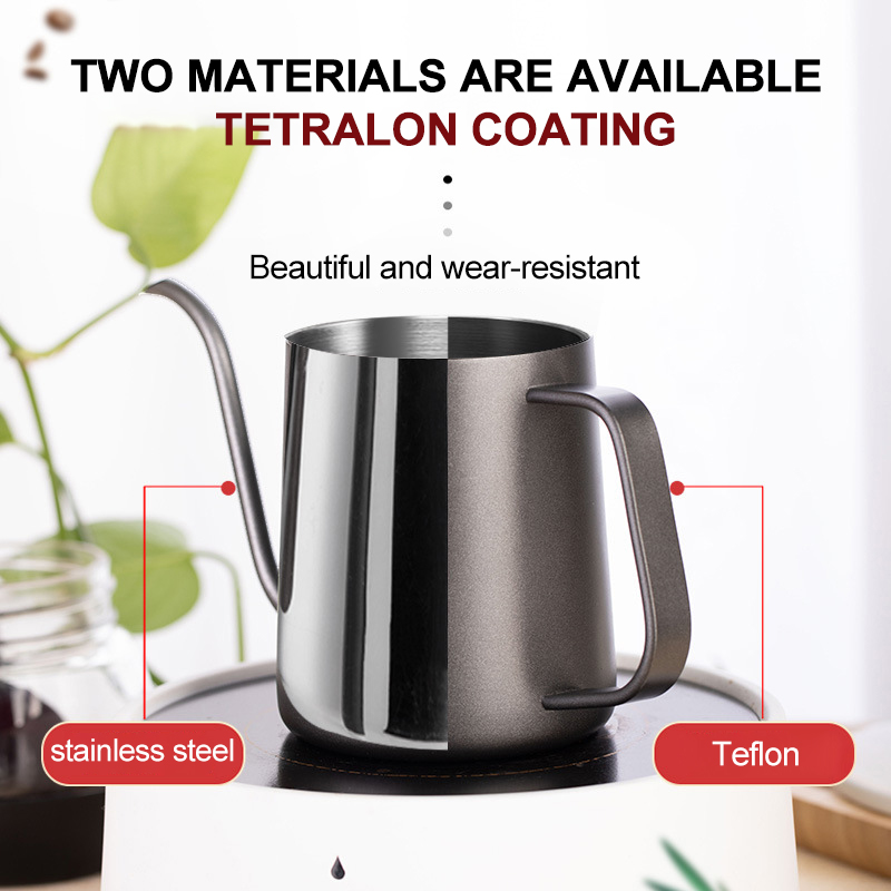 304 edelstahl-kaffeekanne mit langem, schmalem ausguss, tropfkessel, manuelle filterkaffeemaschine, teekanne 250ml/350ml/600ml mit deckel