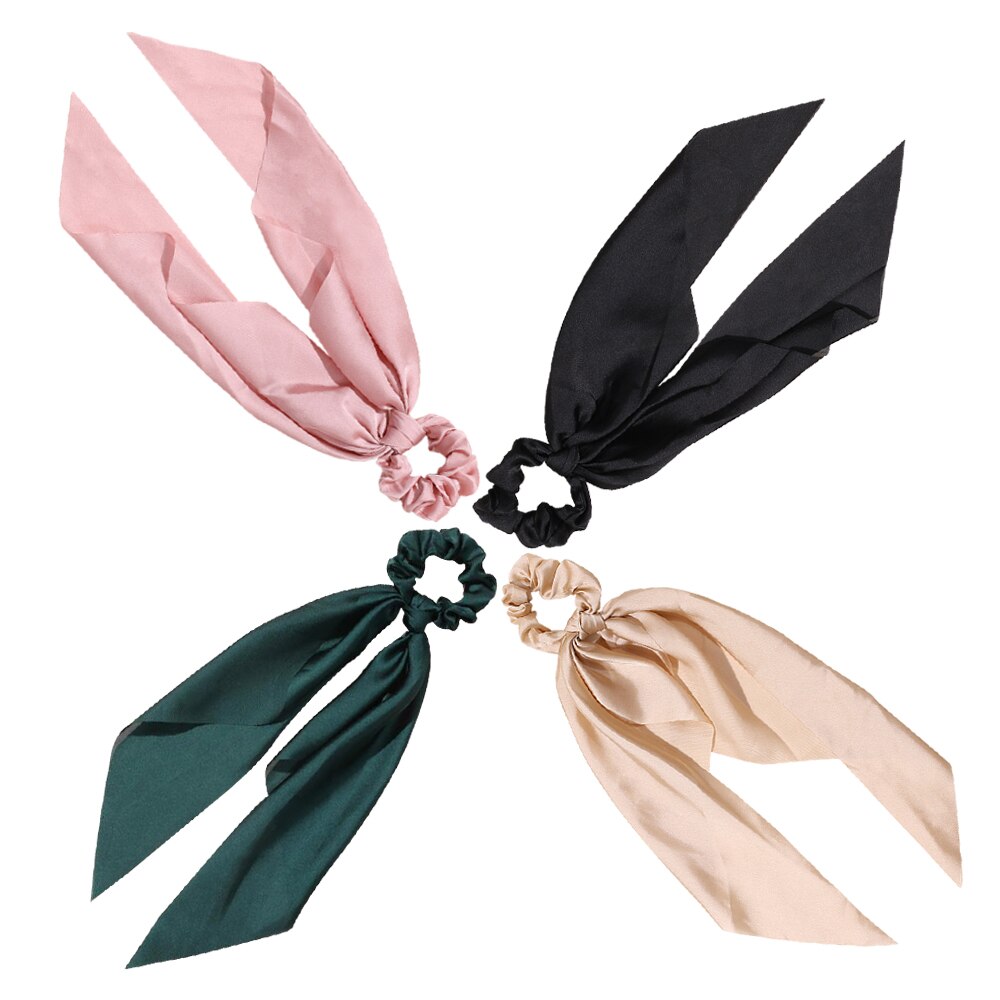 Lang hale bånd hårbånd hestehale tørklæde elastisk scrunchies forskellige farver