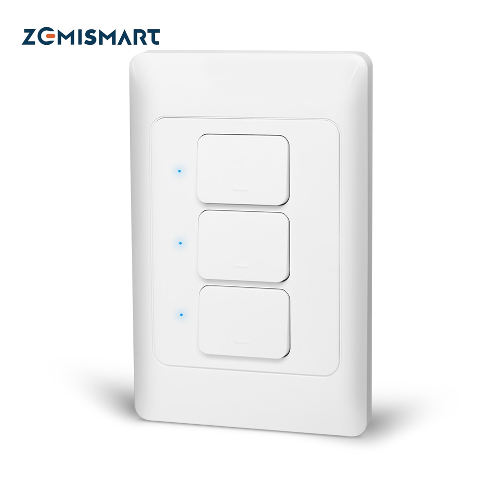Zemismart zigbee 3.0 push light switch smartthings styr os auphysical vægafbrydere