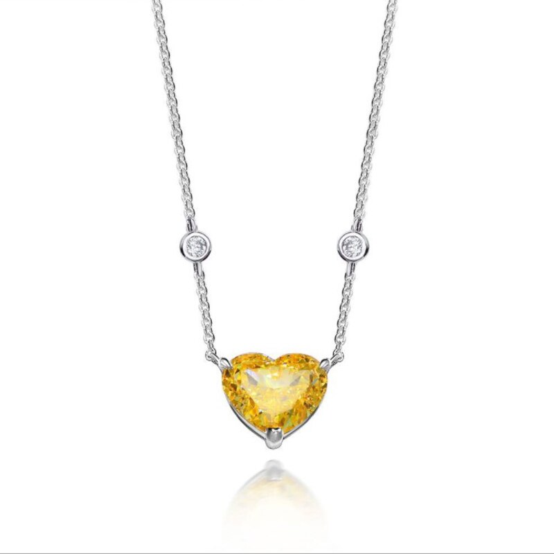 Oevas 100% 925 sterling silber 10*12mm smaragde hochkohlenstoff diamant eisblumen-anhänger halskette für damen party feiner schmuck: Gelb