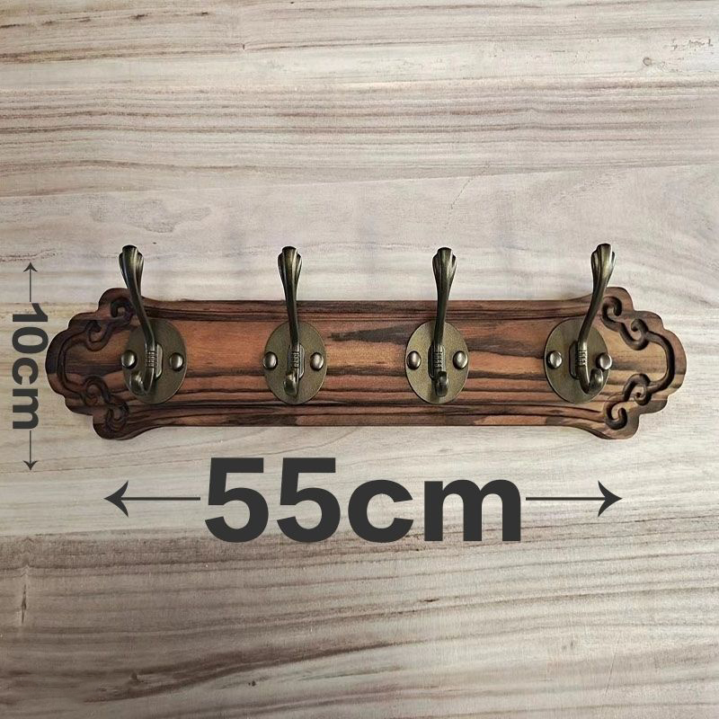 Perchero de madera maciza para bata de lujo con 4/5/6/7/8 ganchos, colgador de ropa de pared, llaves, almacenamiento de sombreros, colgante para muebles de entrada: Rojo