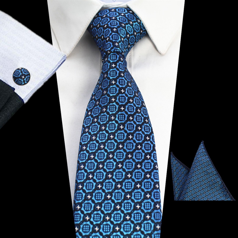 Rbocott 8cm conjuntos de gravata novo design para homem xadrez & dot & paisley gravata lenço abotoaduras define negócios festa de casamento pescoço laços