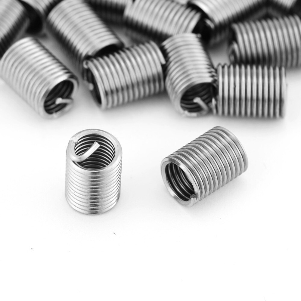 50Pcs Thread Repair Insert Stainless Steel Coiled Wire Helical Screw Thread Inserts Thread Repair Insert M6 x 1.0 x 2. Length