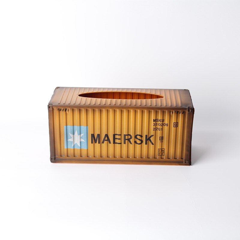 Tissue Box Iron Retro Arts Iron Decoration Container Antique Classical Container Model Case Box: Star  yellow