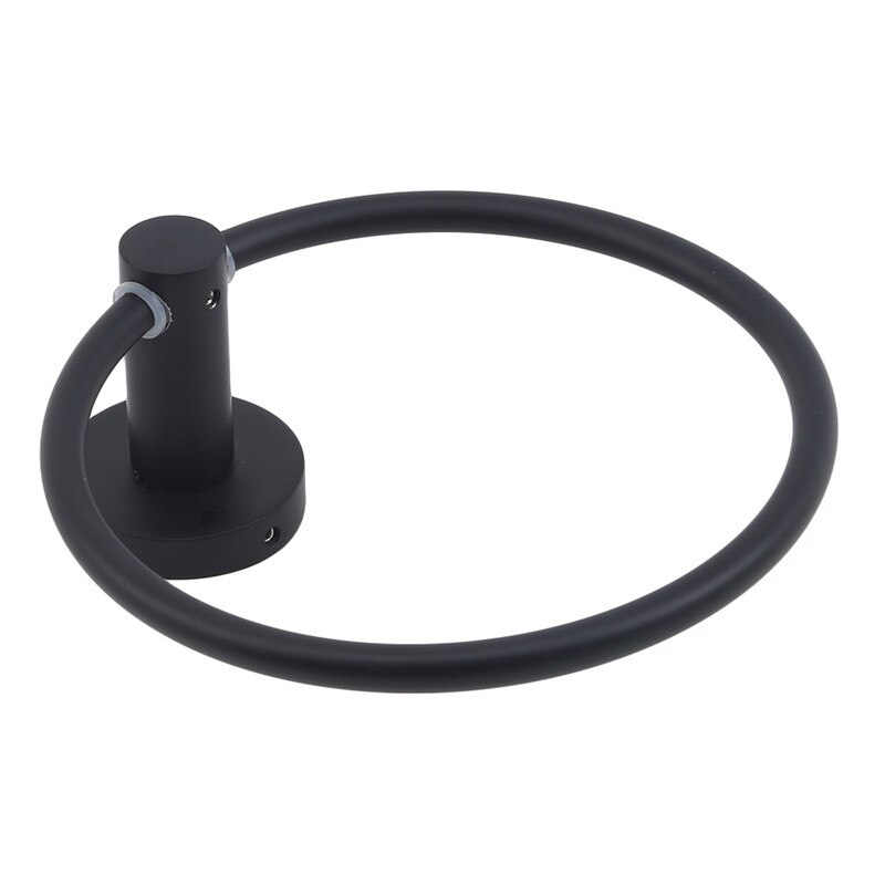 Toallero redondo de acero inoxidable mate negro a prueba de herrumbre para baño colgador de toallas montado en la pared