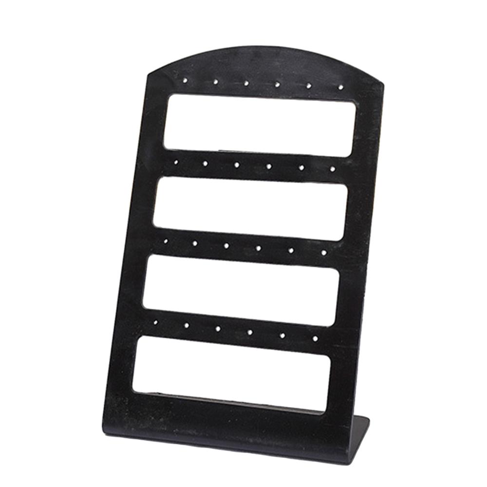 24/48 hål örhängen display hållare smycken visa rack akryl smycken arrangör halsband smycken display örhängen hållare: Svart 24