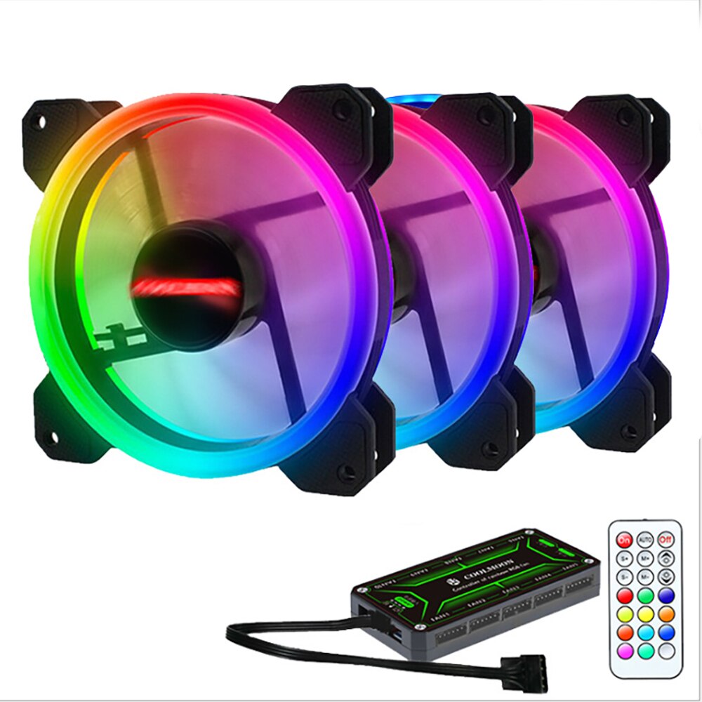 Lüfter rgb-gehäuse 12cm runde form desktop-gehäuse wasserkühlung lüfter bunt pc computer lüfter kühler rgb-controller