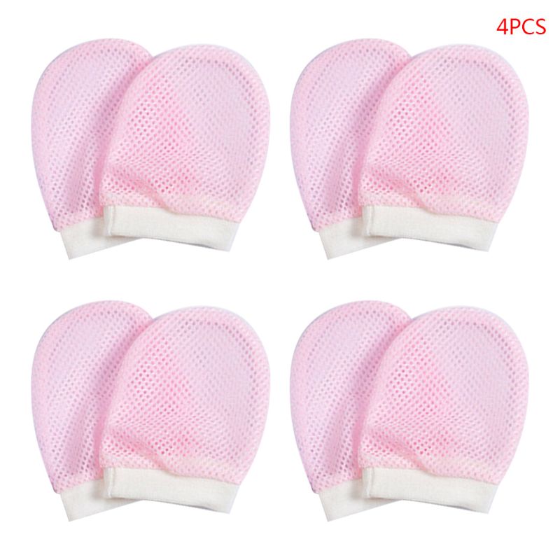 4Pairs/Set Baby Gloves 0-6 Month Newborn Infant Anti-grab Breathable Hand Cover