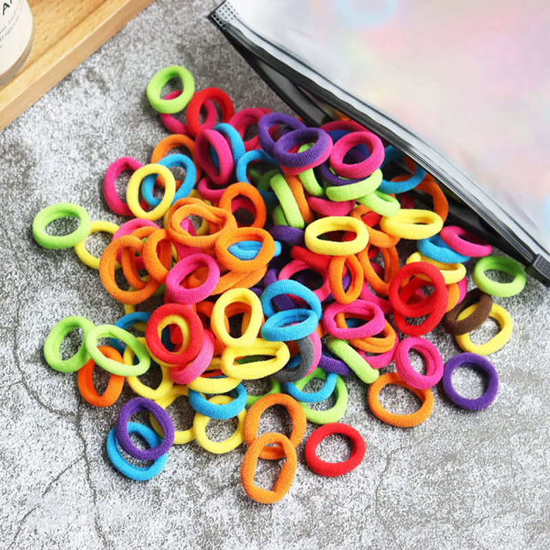 50/100 Uds. Bandas elásticas para el cabello para niños, banda de goma para niñas, lazos para el cabello de nailon, diadema, accesorios para el cabello para bebés: XS / Verde militar