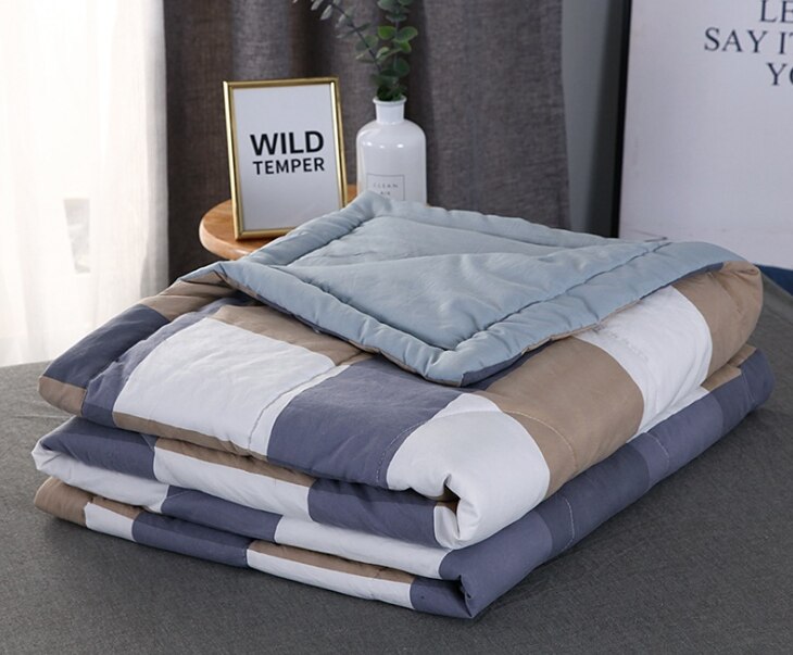 Water-Wasbaar Katoen Zomer Quilt Machine-Wasbaar Airconditioning Quilt Enkele En Dubbele Zomer Quilt: 100x150cm / Blauw
