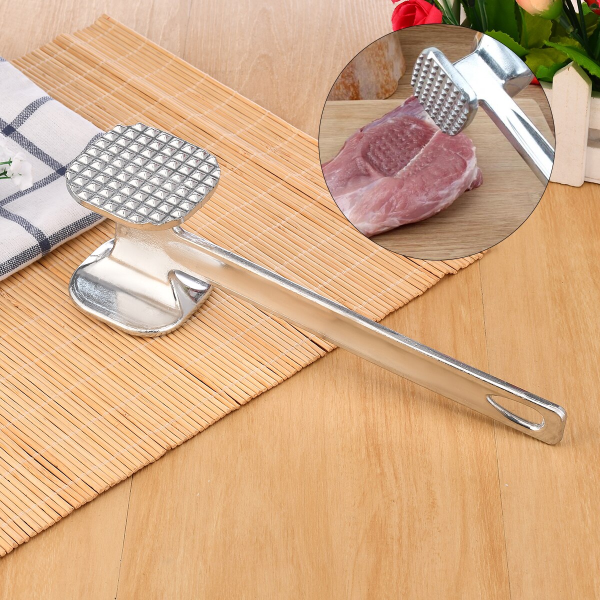 Home Single Side Hammer Aluminum Alloy Steak Hammer Pine Meat Hammer Pork Chop Hammer Single Side Pork Chop Hammer TLS