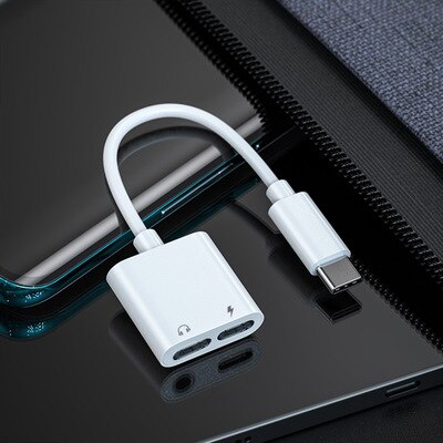 Adaptateur de Type C répartiteur d'écouteurs 2 en 1 pour Samsung Galaxy S20 prise Ultra USB C vers 3.5mm convertisseur de données de charge AUX pour écouteurs: For Type c to USB C