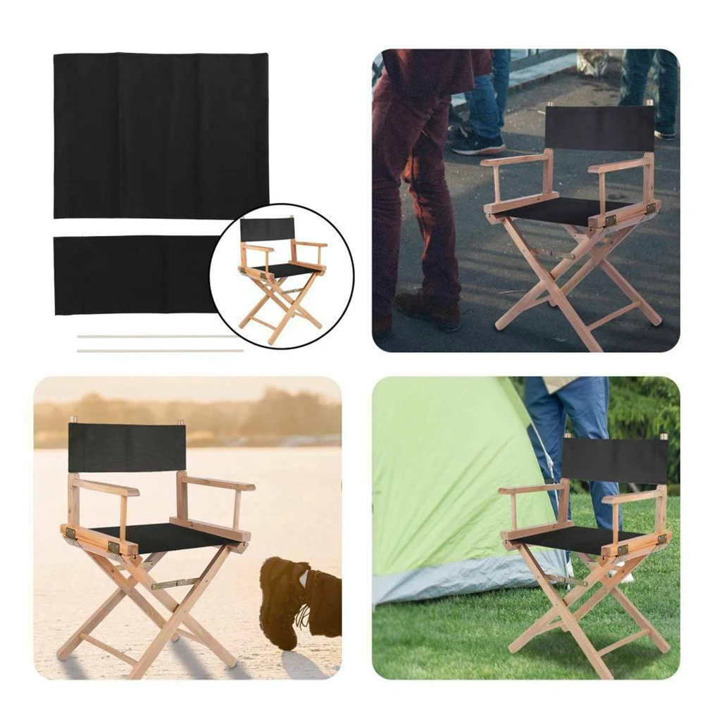 Kit de fundas de asiento de silla lavables, reemplazo de asiento de silla de Director, cubierta de lona, accesorios para sillas de Director con varilla redonda