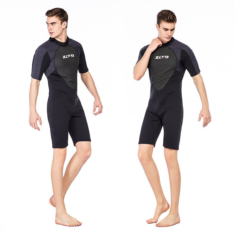 Zcco 3mm neopren våddragt mænd kortærmet dykkerdragt surfing soltæt et stykke sæt snorkling spearfishing badedragt