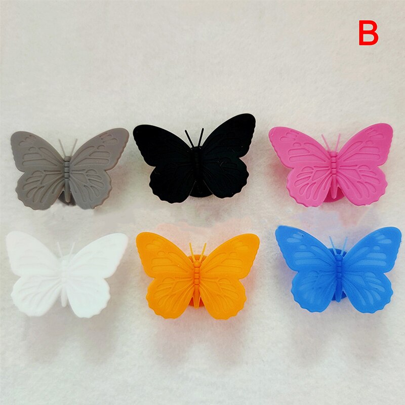 Identificador de mariposa de silicona, etiqueta para vidrio Tinto, copa de succión, pegatina, suministros de , marcador para vaso de vino
