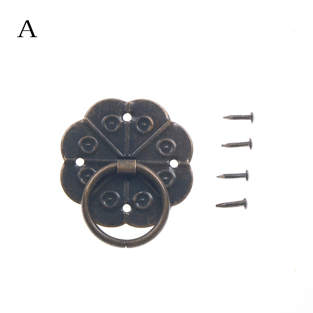 Um conjunto de bronze clássico tom quincunx gaveta armário de mesa porta puxar caixa puxadores móveis alças ferragem com parafuso: A