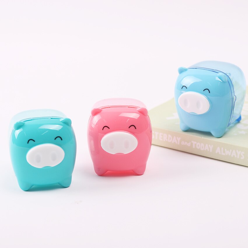 Sacapuntas de plástico Kawaii de color caramelo para niños, sacapuntas coreano para útiles escolares para niños, papelería, 1 ud.