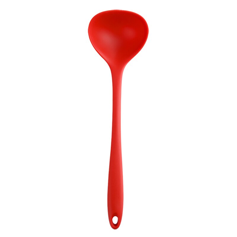 Silicone Kitchenware Cooking Utensils Set Non-stick Cookware Spatula Beaters Handle Kitchen Cooking Tool Set: RED 1