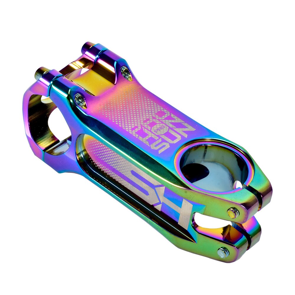31.8*80mm Rainbow Bike Stem Full CNC Bicycle Handlebar Stem Mountain Road Bike Stem 0 Degree Colorful XC AM MTB Stem Bike Parts: Rainbow 100mm