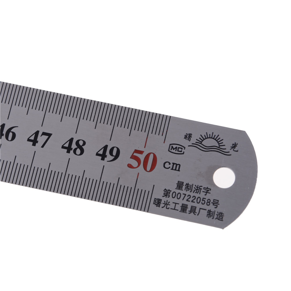 50cm 20inch Stainless Steel Metal Straight Ruler Precision Double Sided Rulers