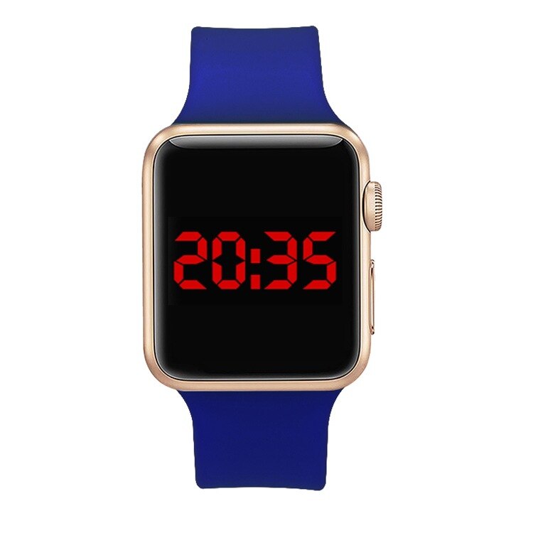 Led Digitale Horloge Voor Vrouwen Waterdichte Sport Heren Horloges Siliconen Armband Horloge Elektronische Klok Saat Horloges Vrouwen: dark blue