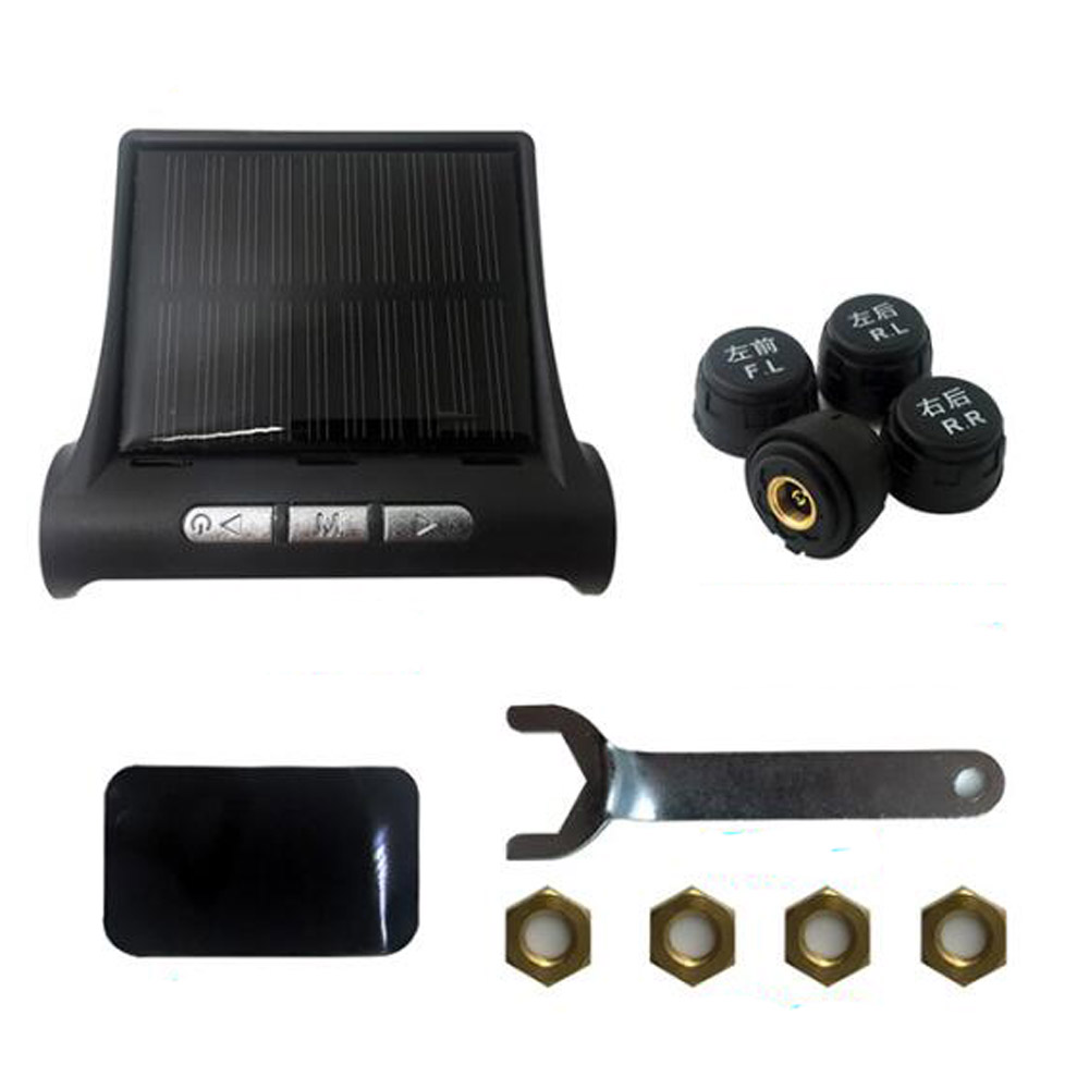 Smart Internal Car TPMS Tyre Pressure Monitoring System Solar Power Digital LCD Display Auto Security External