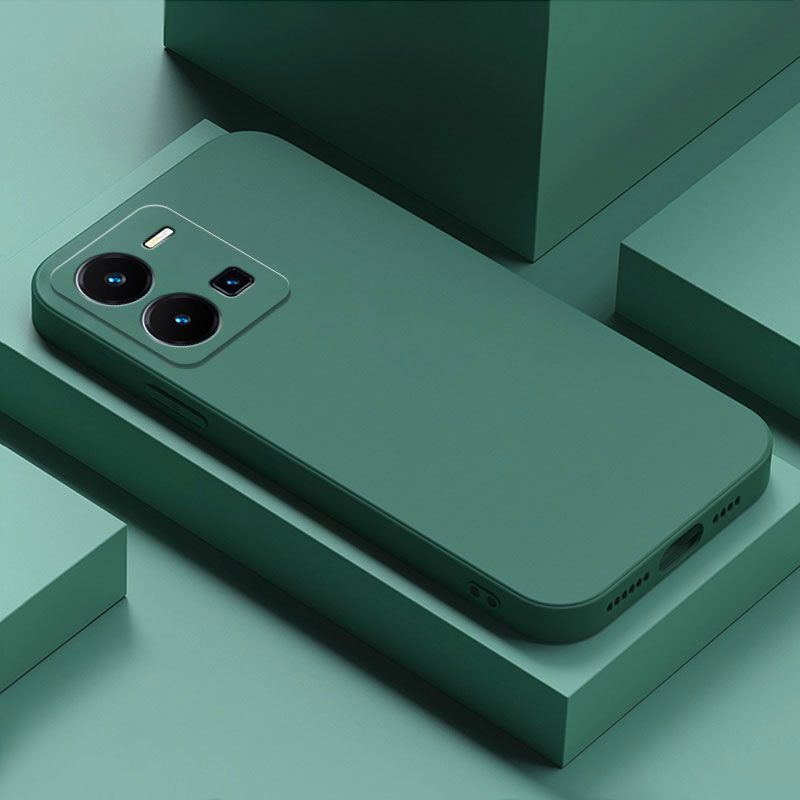 Voor Vivo Y35 Case Cover Voor Vivo Y 35 Y22 S V25 Vloeibare Zachte Siliconen Telefoon Case Funda VIVoY35 4G Shockproof Bumper: Denim / Donkerbruin