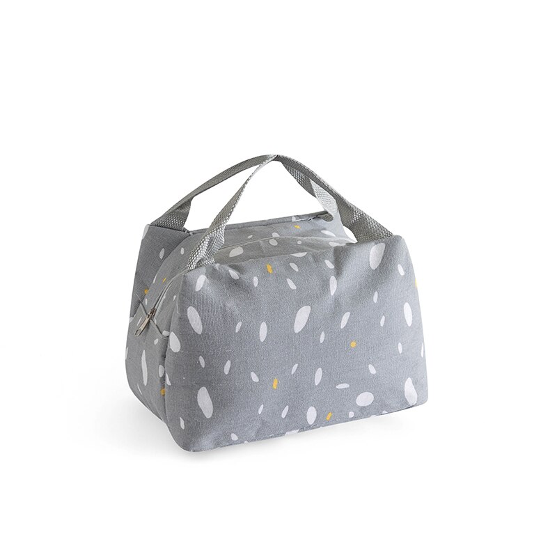 Draagbare aluminiumfolie geïsoleerde lunchtas, lunchtas voor vrouwen en kinderen, lunchtas met rits: L004