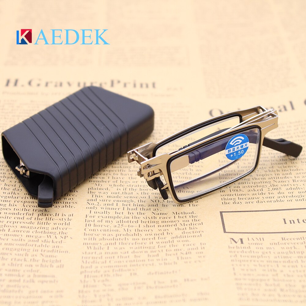 KAEDEK gafas de lectura plegables con bloqueo azul para hombres y mujeres 2025, gafas plegables sin tornillos para presbicia, hipermetropía, dioptrías