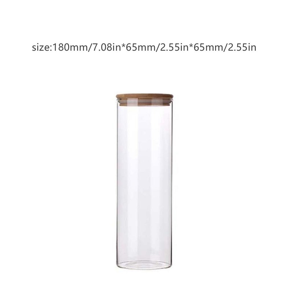 Glass Airtight Jars,Glass Food Storage Jars Containers with Bamboo Lid,Tea Cans Dried Fruit Snacks Storage Bottles: 9