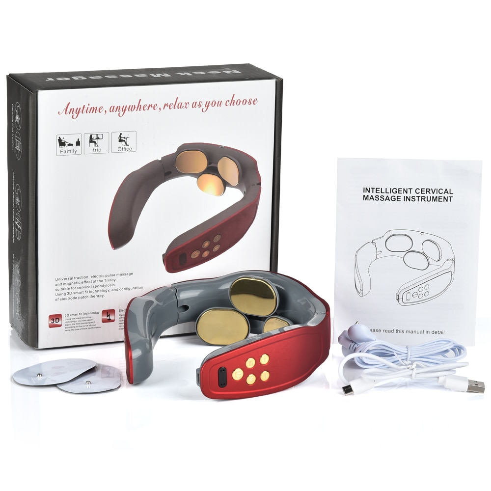 Neck Massager Electric Neck Massage Pain Relief Tool Rechargeable USB Cervical Traction Therapy Massage Health Care: type A